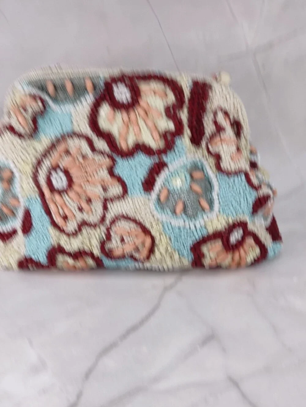Beaded Hinged Frame Clutch/Crossbody Bag